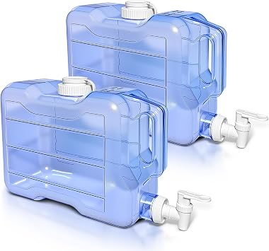 2 Pack Fridge Water Dispensers Bottle with Leak-proof Spigot and Convenient Handle Reusable Plastic Juice Beverage Dispenser Water Jug for Party Refrigerator Drink Iced Tea Juice Storage