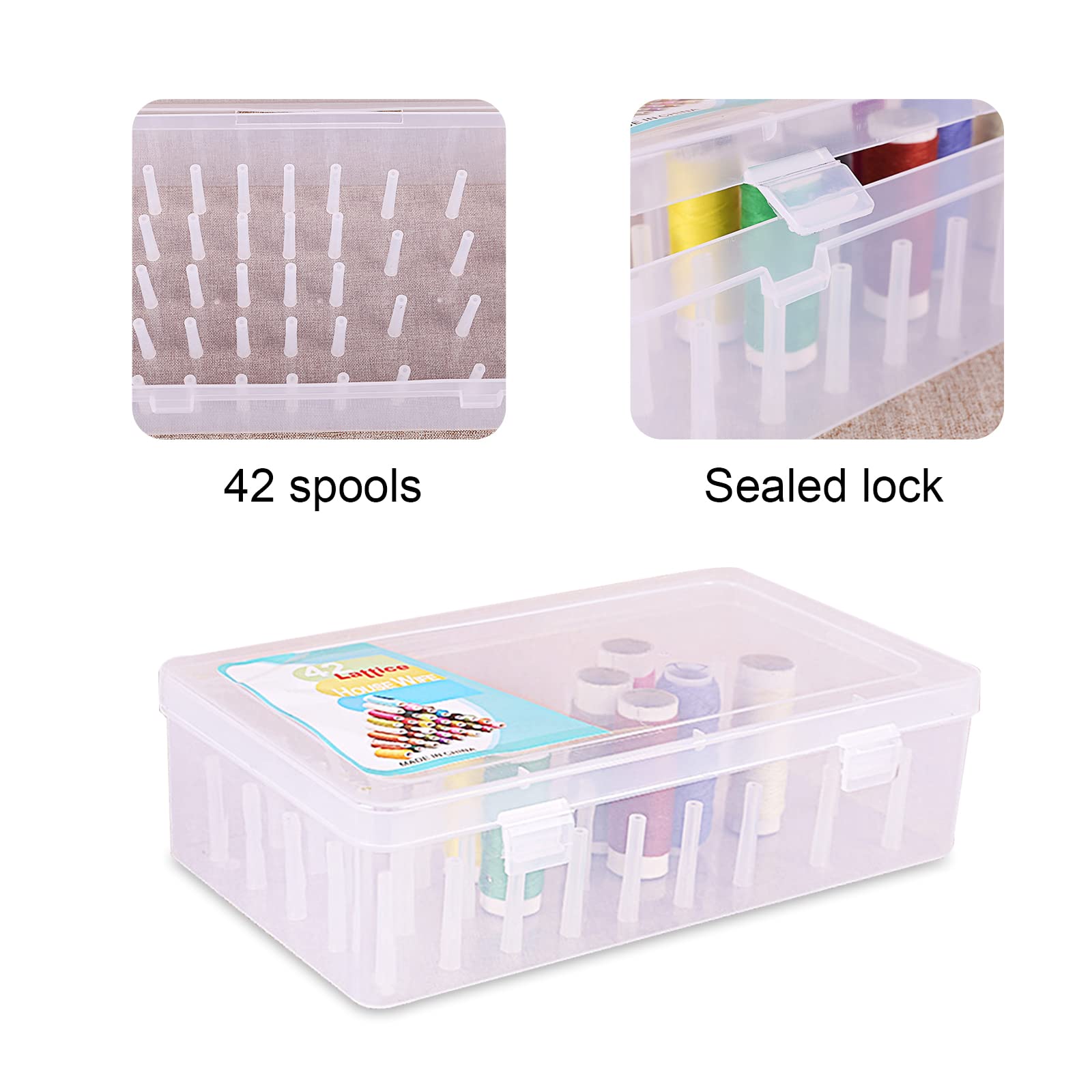 AS07578-KIT DE COUTURE.Boîte De Rangement De Fils à Coudre 42 Axes