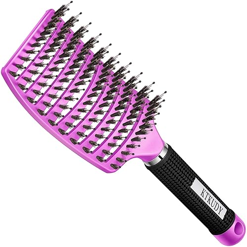 KTKUDY - Cepillo desenredante con cerdas de jabalí para adultos y niños, cabello húmedo o seco, cepillo desenredante para eliminar nudos sin dolor,