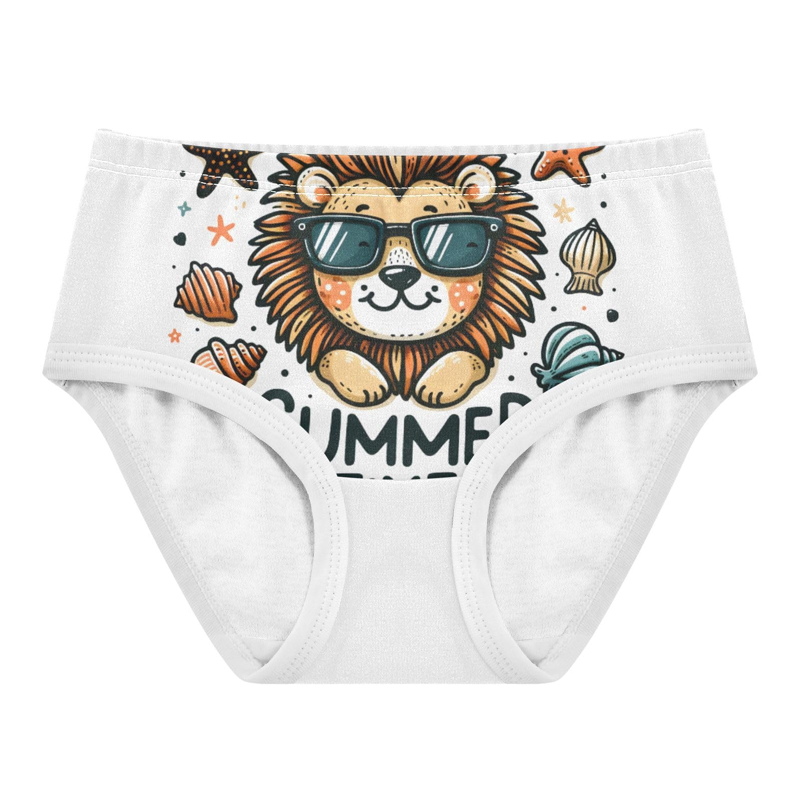ALAZA Toddler Girls Cotton Hipster Underwear Soft Lion in Sunglasses 2 Pack 2T