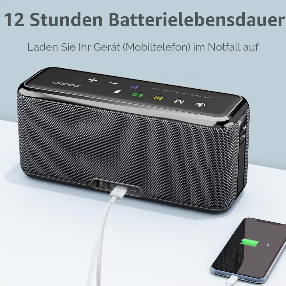 xdobo X8 Max Bluetooth-Lautsprecher, 100 W Ausgangsleistung, 12 Stunden Spielzeit, 5.0 Bluetooth