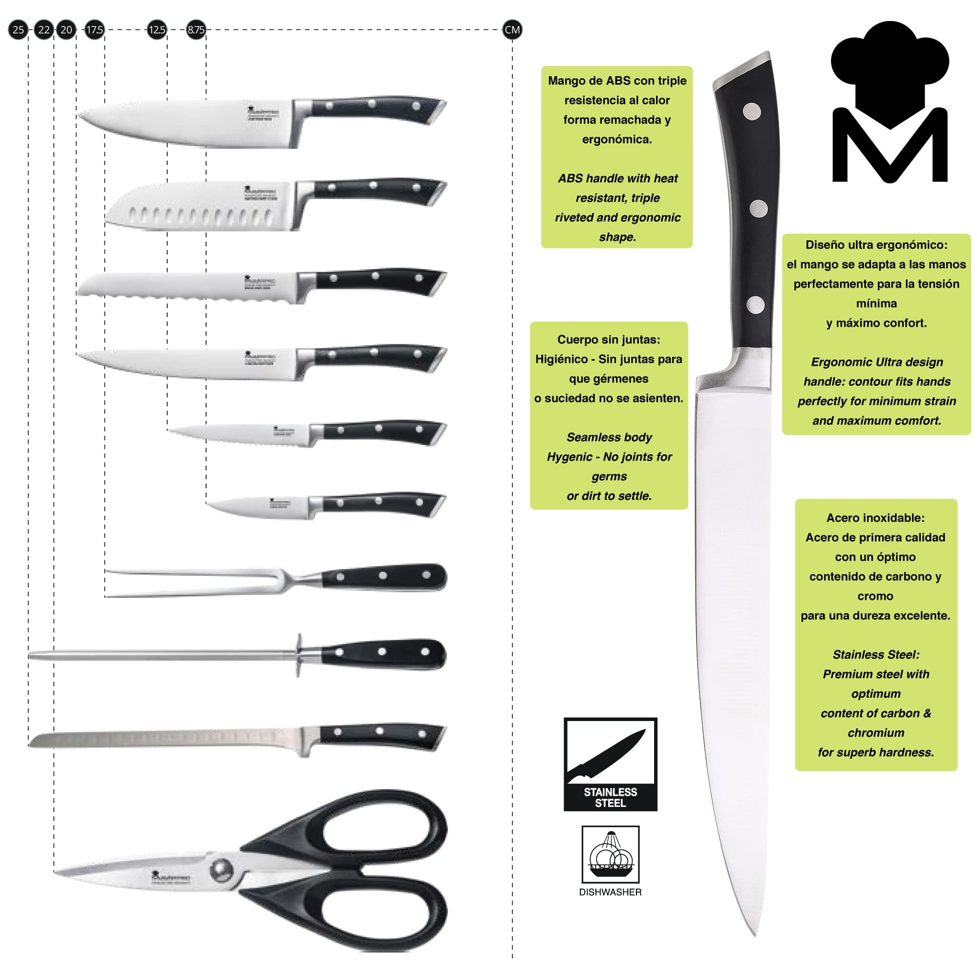 BERGNER Q3040 Tenedor trinchador acero inoxidable foodies