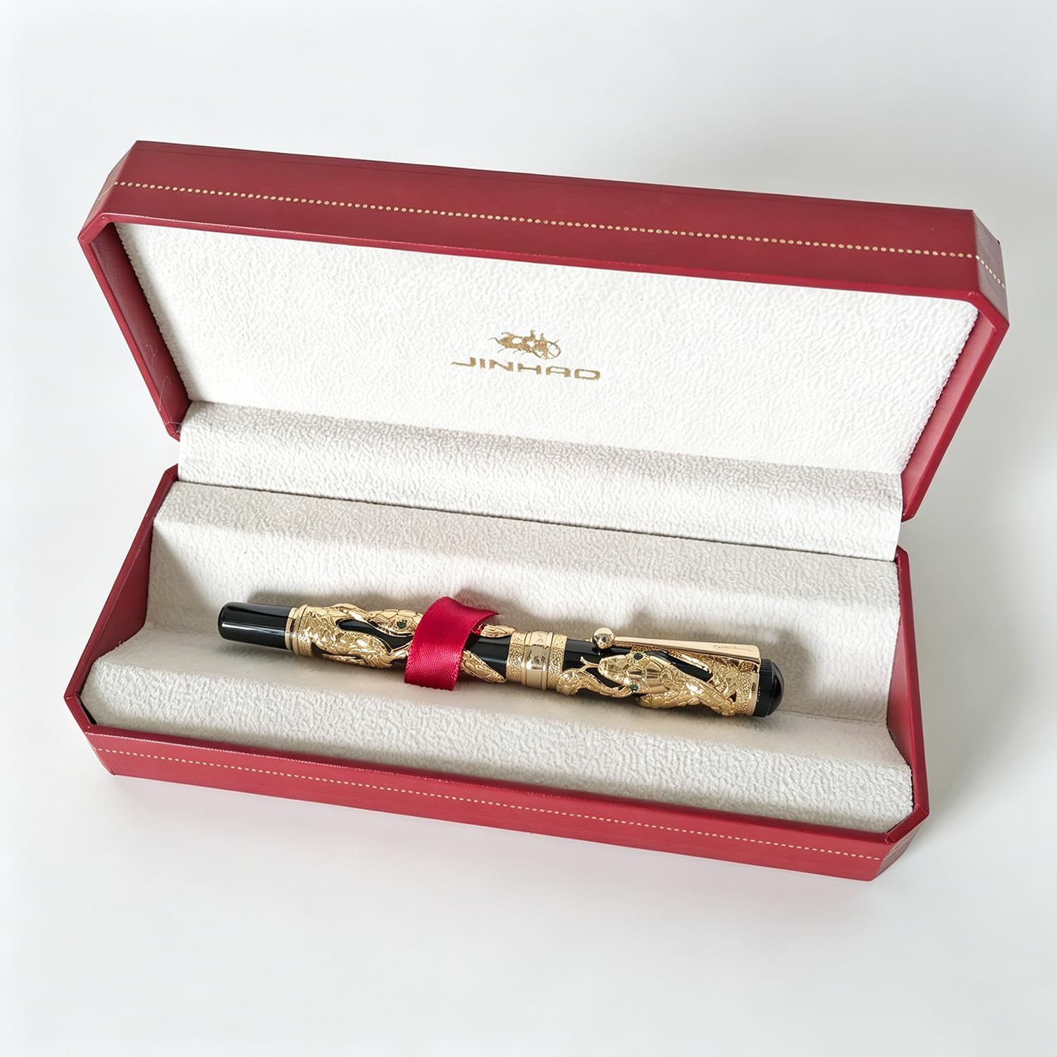 Jinhao 3D-Relief-Füllfederhalter aus Metall, Schlangenform, feine Spitze