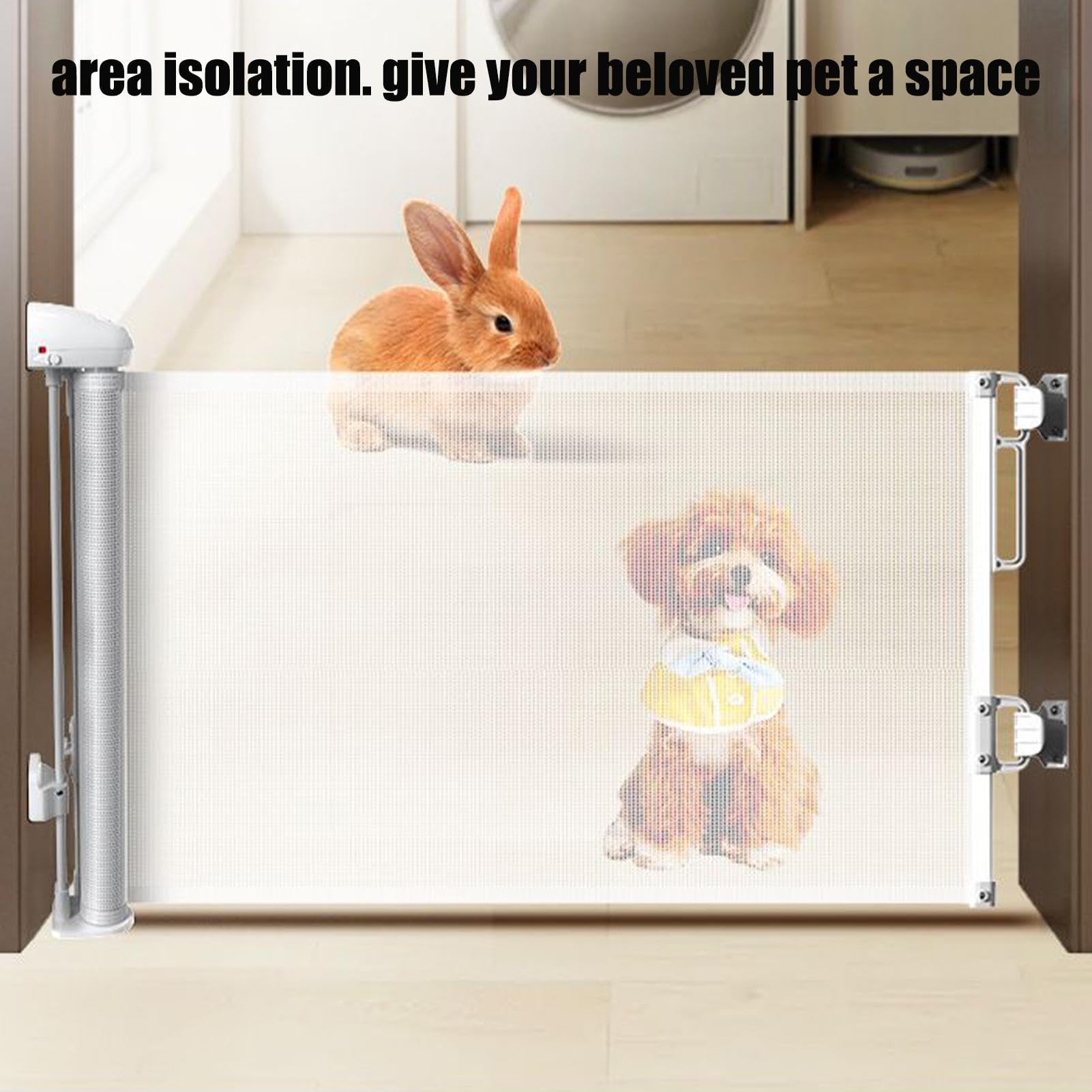 Barrera retráctil para puerta, puerta de seguridad para mascotas, recinto