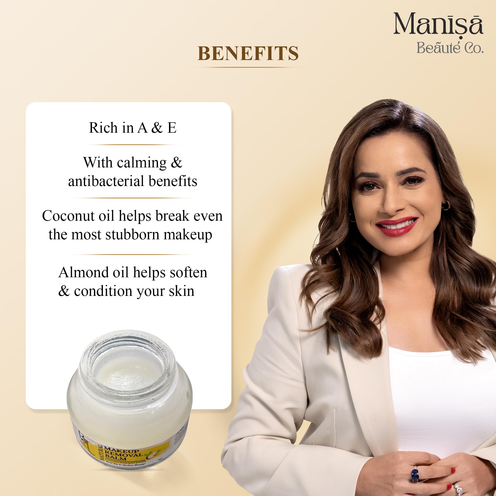 Manisa Beaute Co. Natural Makeup Removal Balm Enriched with Shea Butter & Vitamin E | Suitable for all skin types | Deep Hydration | Anti-aging Benefits (30gm) 3