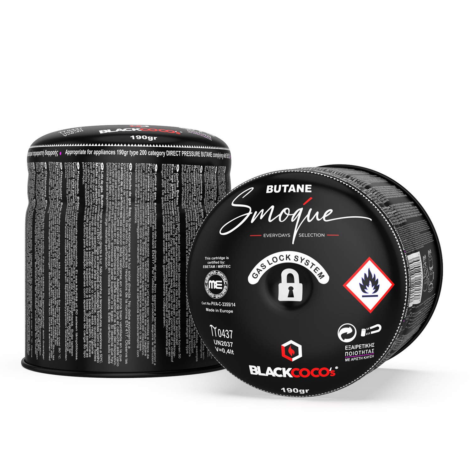 BLACKCOCO's 36x 190g Butan Stechkartusche Gaskartusche Stechgaskartusche für Campingkocher Gaskocher Lötbrenner Lötmeister Campinglampe Gas Kartusche