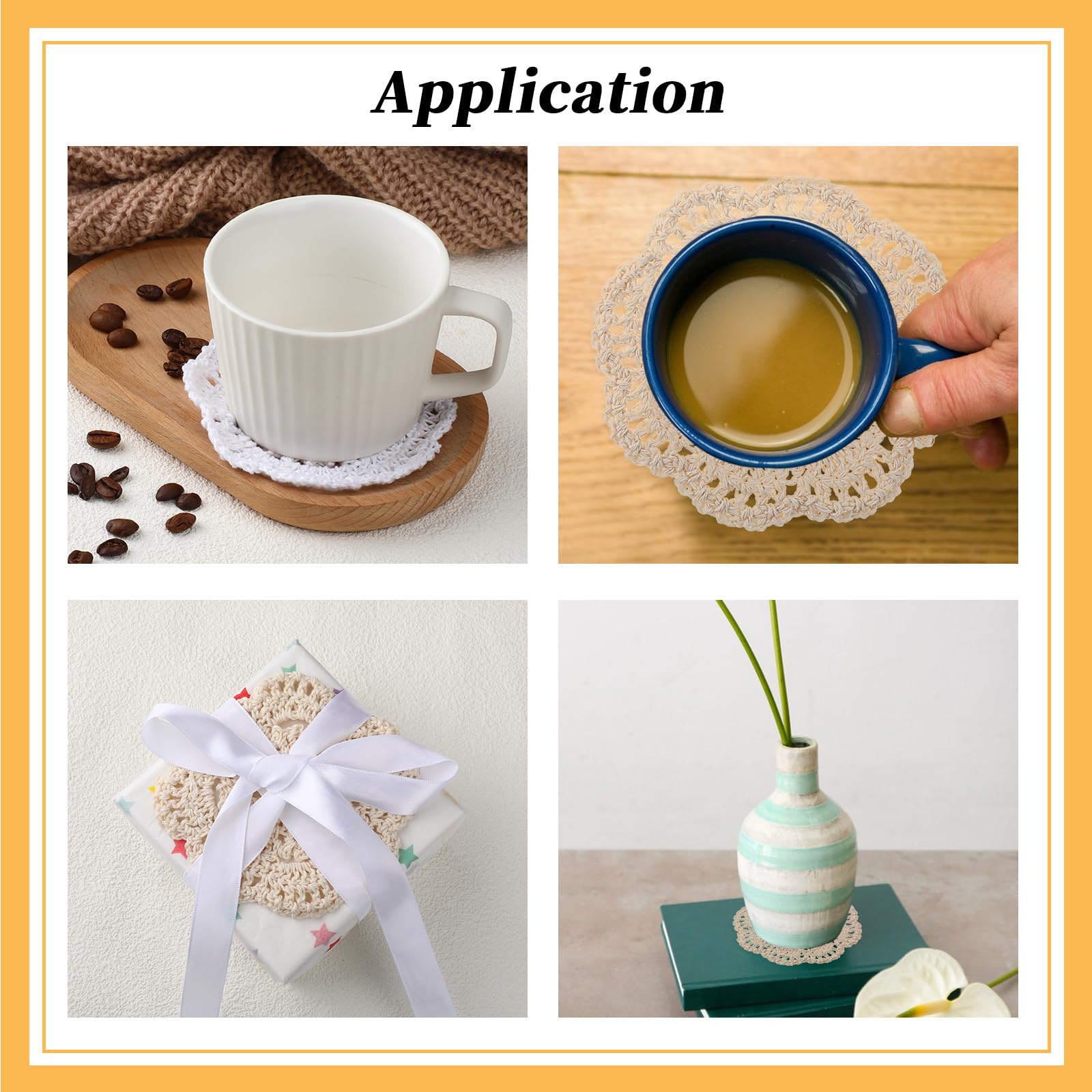 12 PCS Small Lace Doilies Crochet Doilies for Cups Coasters 4 Inch Handmade Crochet Cotton Coaster Small Vintage Cloth Lace Placemats Lace Fabric Coasters for Table (White/Beige)