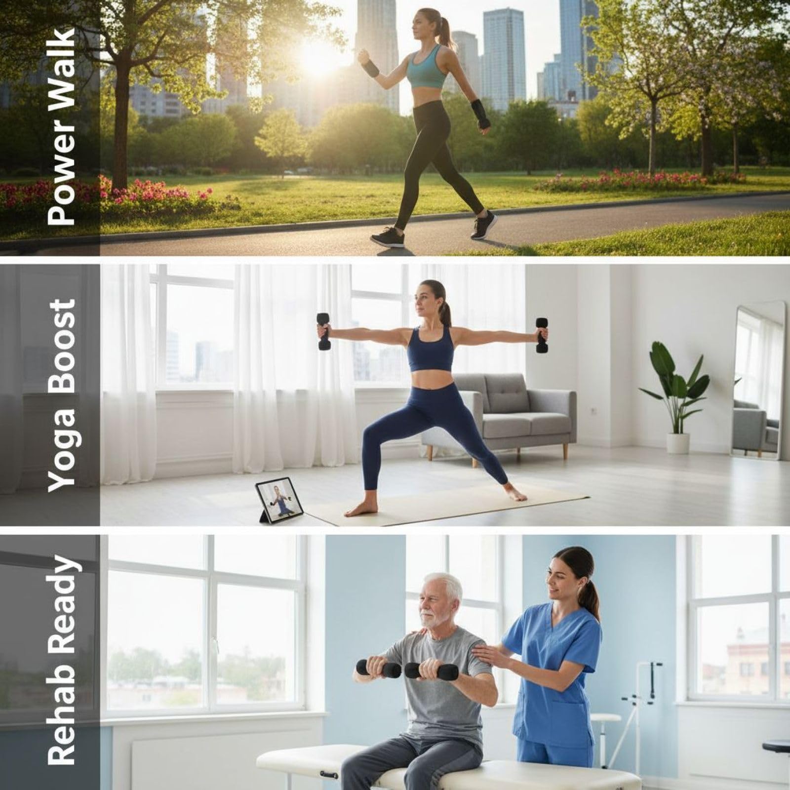 2 Stk Handgewichte Set, verstellbare Dumbbell Walking Hand Weight Sets mit Handriemen für Running, Jogging, Physiotherapie für Frauen und Männer, 2 lbs / 0,9 kg