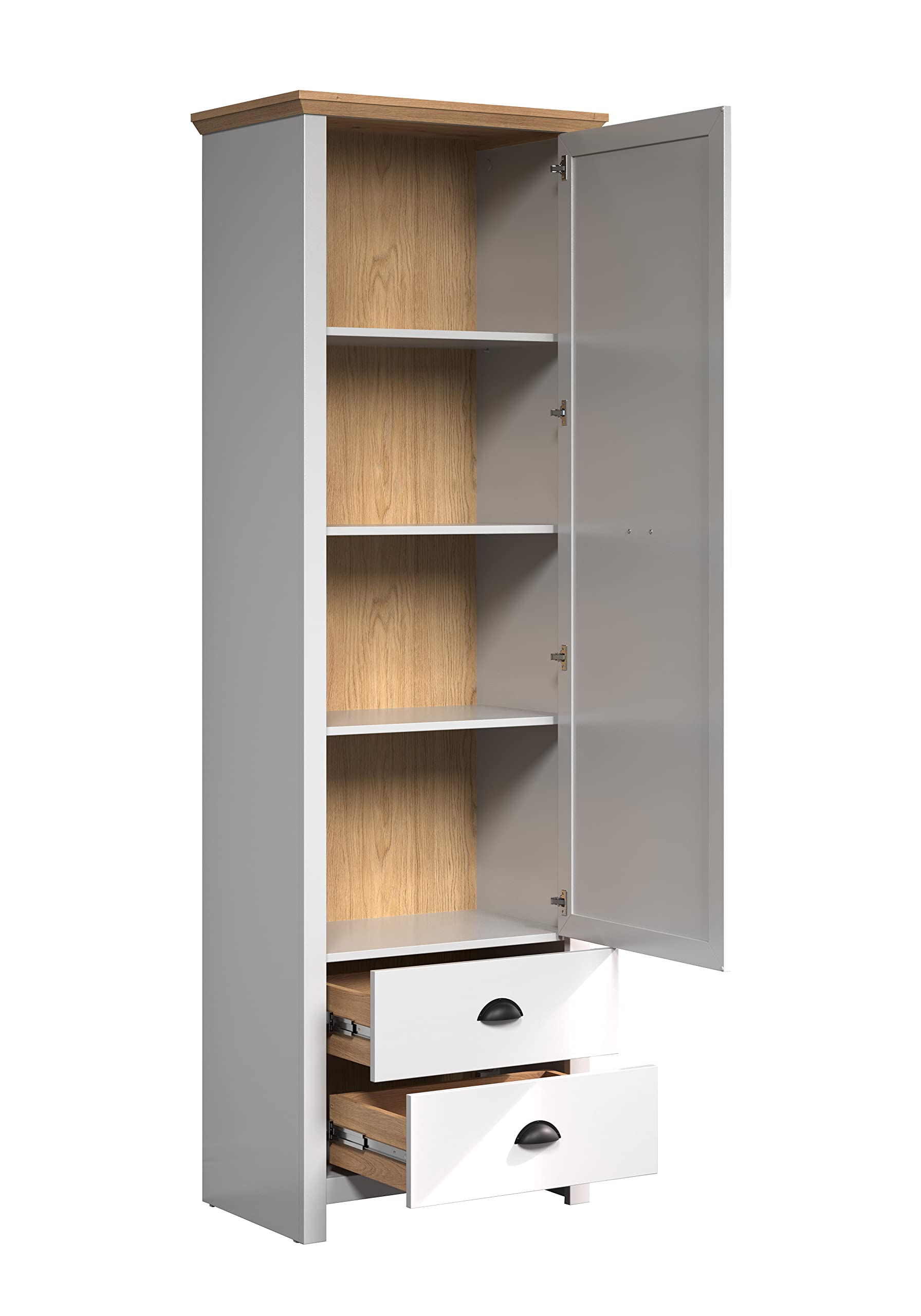 trendteam smart living Landside szafa garderobiana, jasnoszara/dąb artisan, 65 x 201 x 41 cm