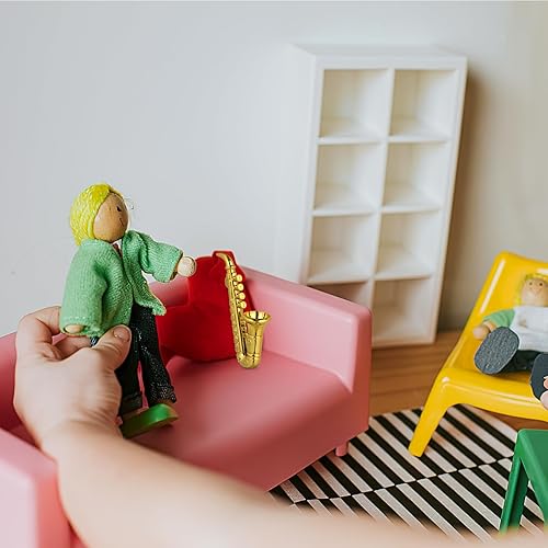 Miniatura 8 de Modelo de mini saxofón modelo de saxofón en miniatura, colección musical, adornos decorativos modelo (dorado)