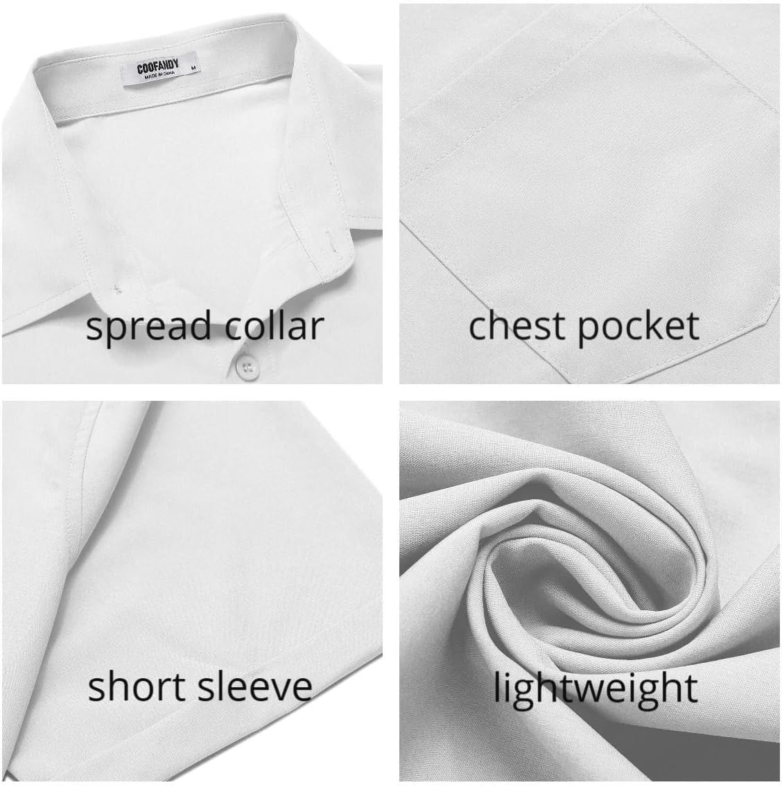 COOFANDY Men's Casual Button Down Shirts Short Sleeve Beach Summer Shirt Vacation Wedding Shirts with Pocket - Image 5