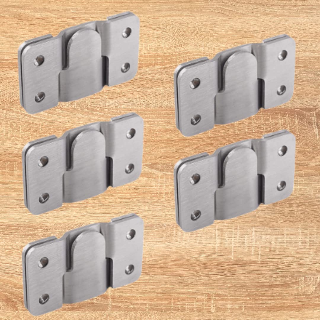 Hanging Bracket Flush Mounted Clamp | Concealed Bracket | Steel Furniture Connector Hooks | Picture Mirror Frame Hooks | Interlocking Buckle headboard Furniture Connector Hook (Set of 5)