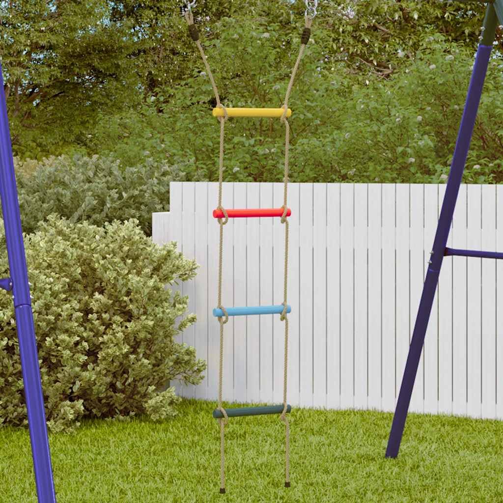 Genérico Escalera de Cuerda para niños con 4 peldaños Multicolor,Juegos y Juguetes,Estructuras para Juegos al Aire Libre,Accesorios para Columpios y estructuras de Juegos,4009277