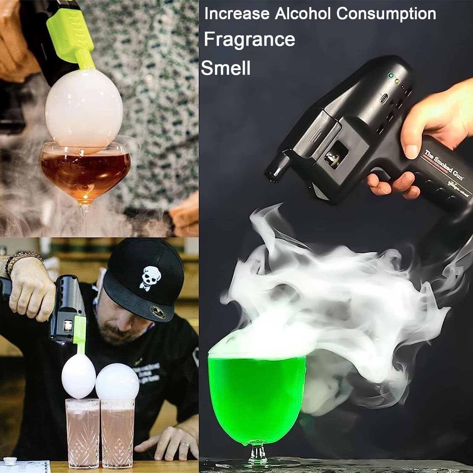 Pistolet do dymu koktajlowego, ręczny wprowadzacz dymu koktajlowego, pistolet do dymu koktajlowego, do klasycznego dymu, jedzenie, koktajle, mięso, napoje, stek
