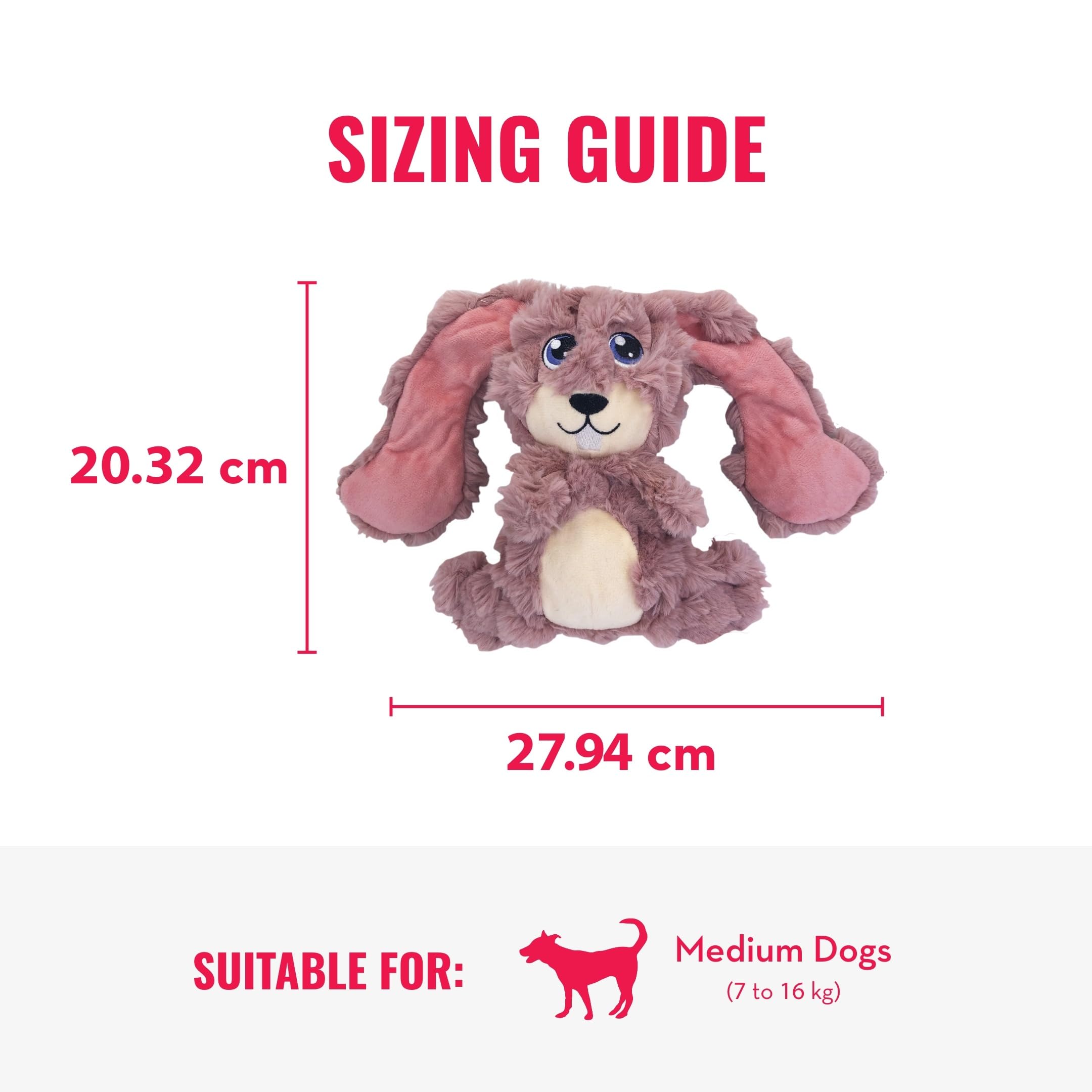 Kong Scrumplez bunny pluche met piep roze