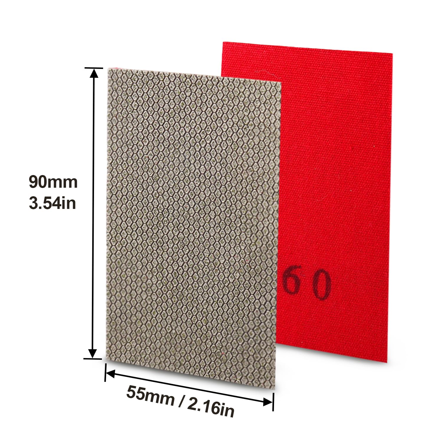 Papel de lija de diamante galvanizado, papel de lija abrasivo grano 60 para piedras de cerámica de vidrio