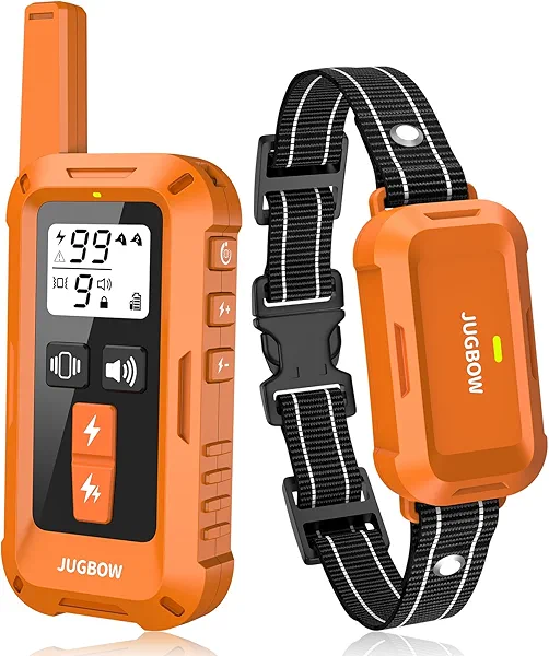 Jugbow Dog Shock Collar - 4200FT Dog Training Collars with Remote, IPX7 Waterproof E-Collar with 4 Training Modes, Security Lock, Rechargeable e-Collars Orange