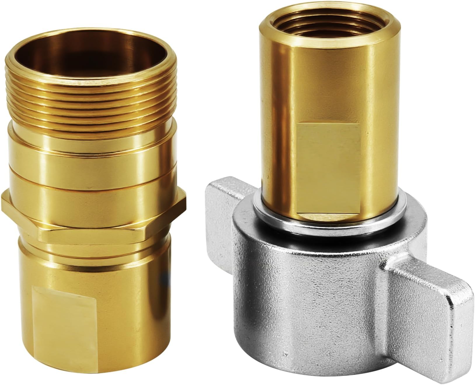 1" NPT Wet-Line Wing Nut Hydraulic Quick Disconnect Coupler/Coupling Set, Heavy-Duty Brass for Industrial Hydraulic Systems
