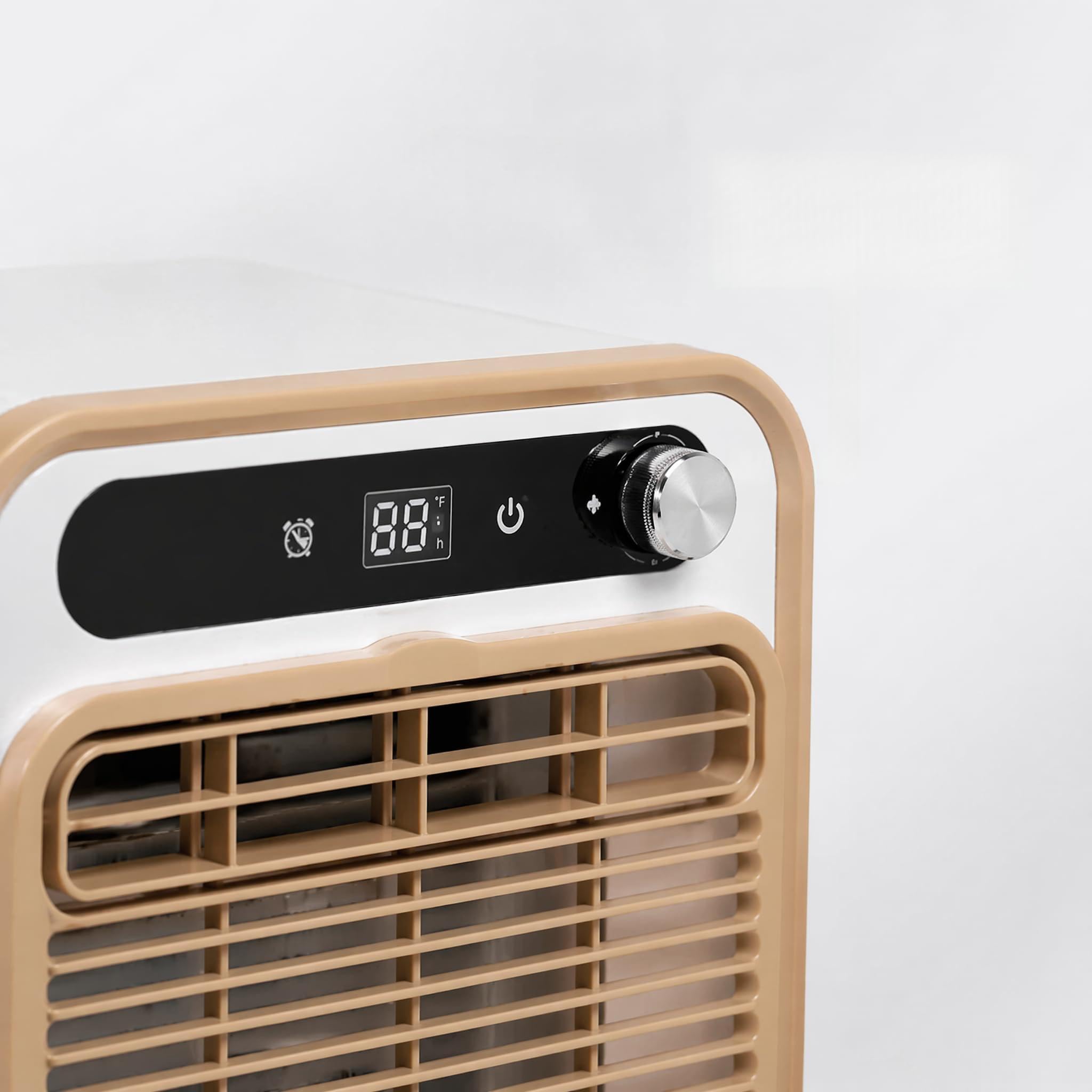 Acondicionador de aire portátil dividido, aire acondicionado silencioso para acampar con control remoto WiFi y temporizador de 12 horas, flujo de aire de 130 m³/h, aire acondicionado dividido ligero