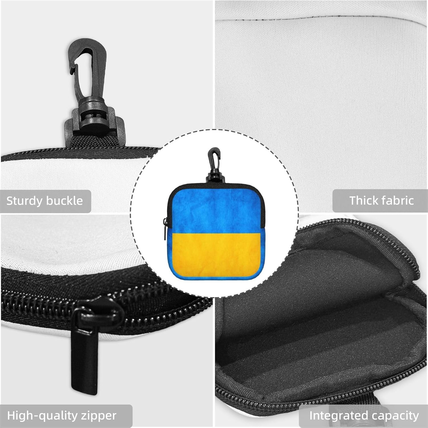 Ukrainian Flag Print Versatile Square Storage Bag Travel Organizer Pouch Toiletry Home Office Gift image 5