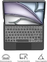 SENGBIRCH iPad Air 13" és iPad Pro 12.9" Billentyűzetes Tok 7 Színű Háttérvilágítás Touchpad Mágneses Fekete 5