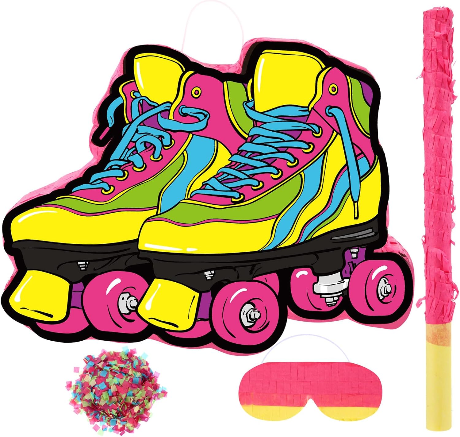 Aoriher Disco Party Pinata 80s 90s Roller Skating Pinata Mirror Disco Ball Pinata