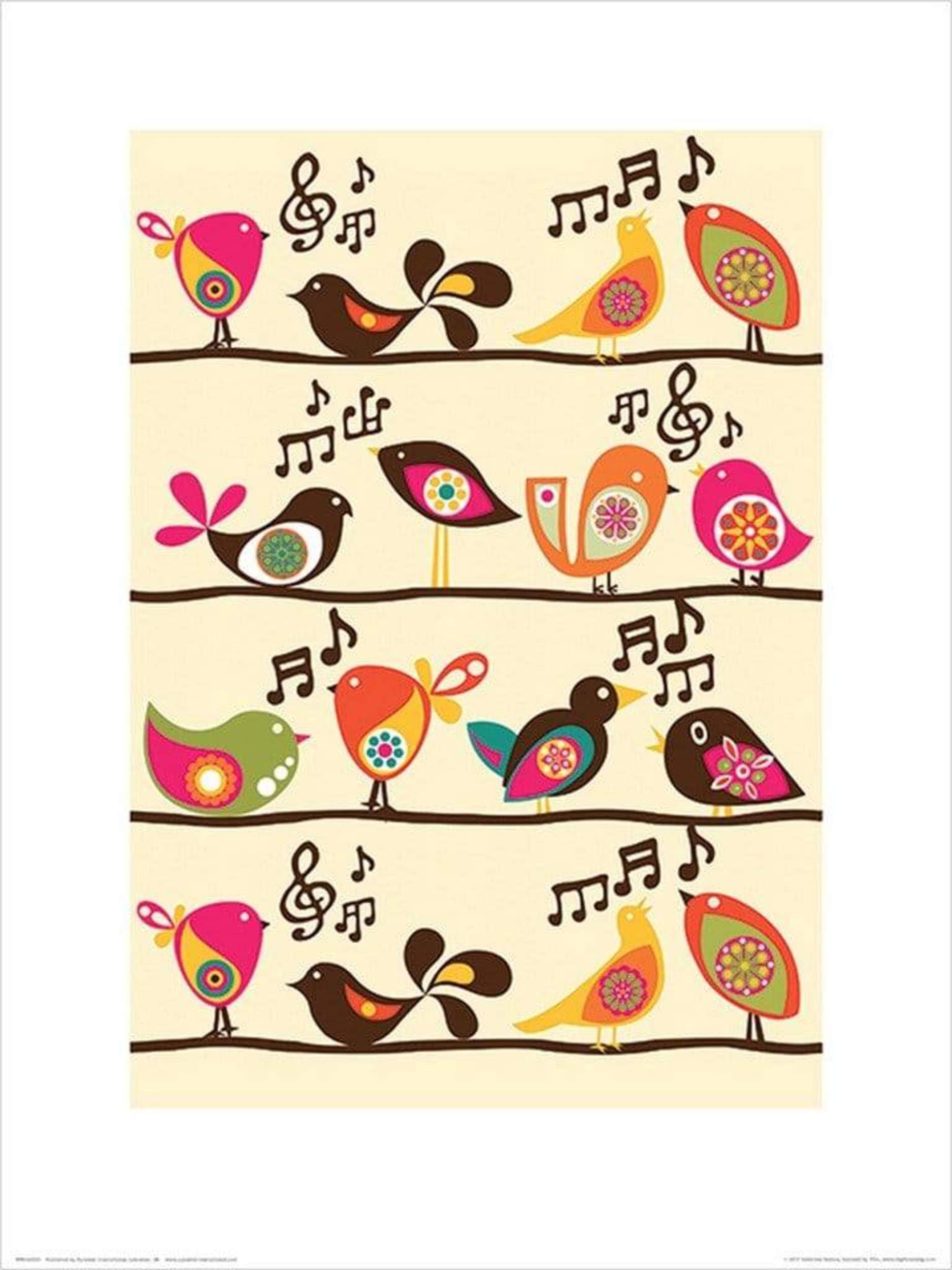 Pyramid International Valentina Ramos (Singing Birds) -Art Print 30 x 40cm, Paper, Multicoloured, 30 x 40 x 1.3 cm