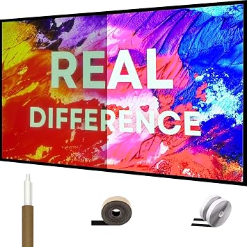 High Gain Projector Screen - Fixed Frame Like & Wall-Mounted - High Brightness 2.6X Gain and High Contrast 30% ALR - White Screen 169 100 inch - trimmable to 80/72/ 60 inch etc- by SilverMagic