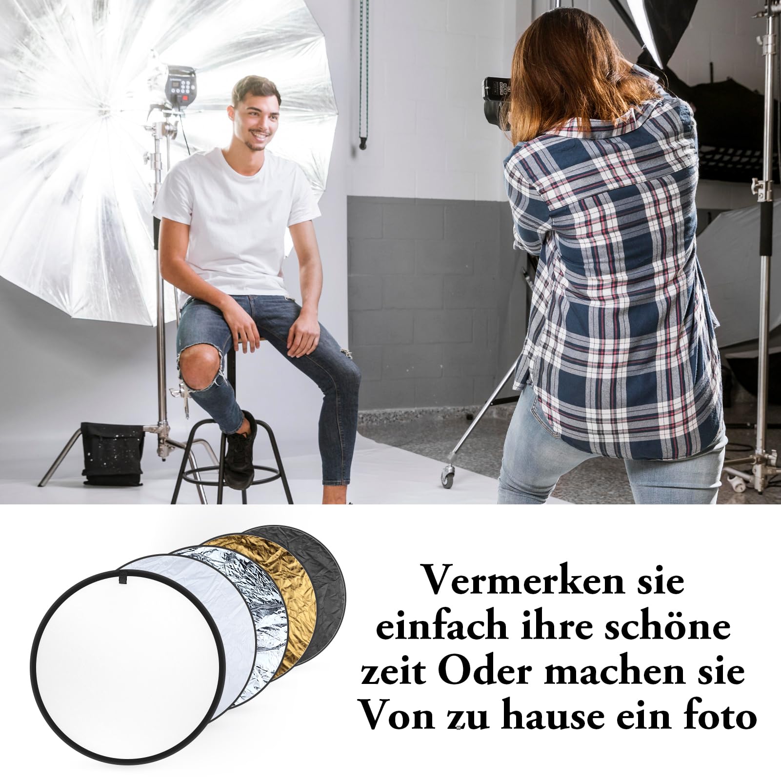 Réflecteur 5 En 1 AIHONTAI - 60x90cm - Portable Pliable - Ronde - Appareil Photo