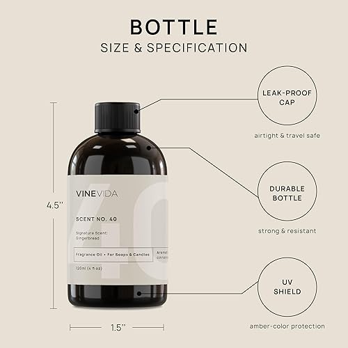 Miniatura 2 de VINEVIDA 4 onzas Aceite de fragancia de pan de jengibre para fabricación de jabón, aromas para fabricación de velas, aceites de perfume, velas de