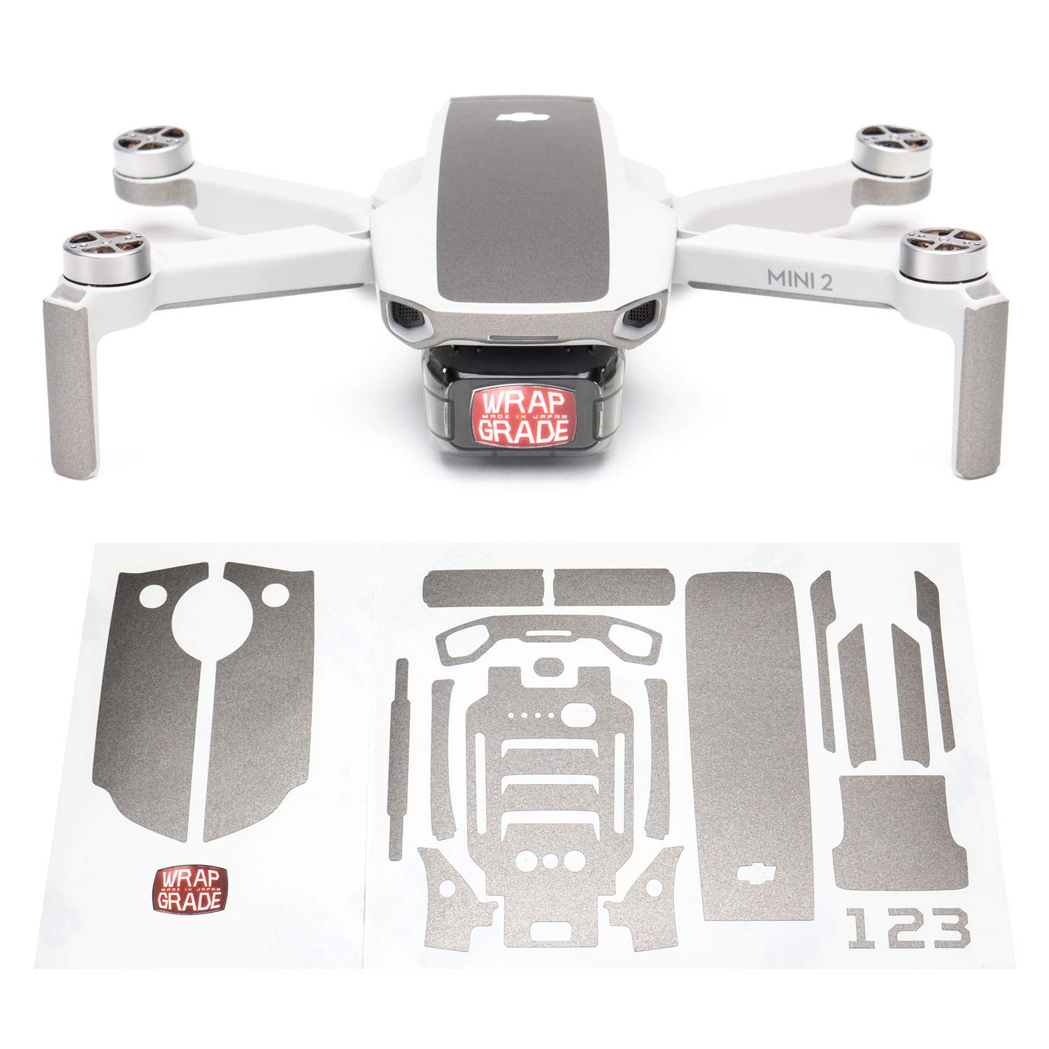 Wrapgrade Skin Compatible with DJI Mini 2 | Accent Color (TITANIUM)