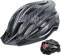 AISSTXOER Adult Bike Helmet with Multi-Mode Rear LED Tail Light, Adjustable 56-62cm Fit, CPSC Certified Lightweight for Men Women