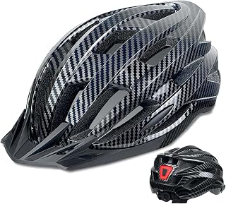 AISSTXOER Adult Bike Helmet with Multi-Mode Rear LED Tail Light, Adjustable 56-62cm Fit, CPSC Certified Lightweight for Men Women