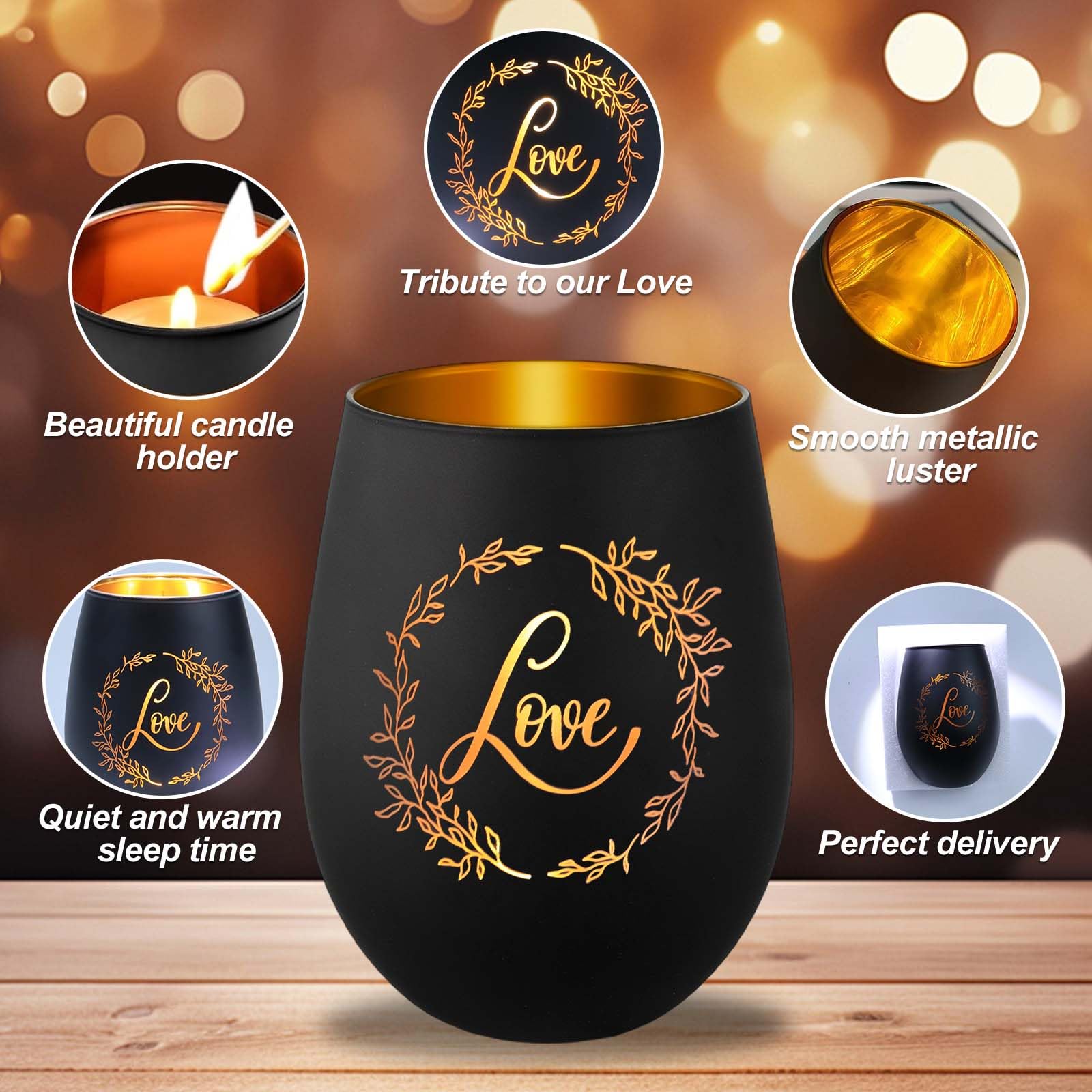 Portacandela antivento con incisione – In commemorazione dei nostri cari, candela di lutto regalo per funerale, decorazione per funerale, regalo per lutto