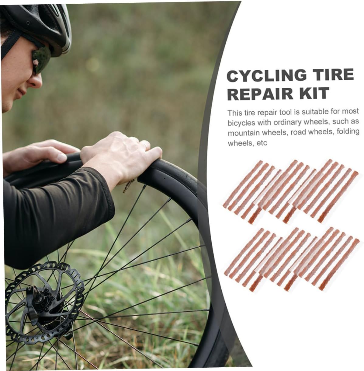 CHILDWEET 60pcs Heavy Duty Tire Repair Strips Durable Rubber Plug Kit for Cars Motorcycles Bicycles and Electric Vehicles Easy to Use for Quick Tire Sealing and Puncture Fixing