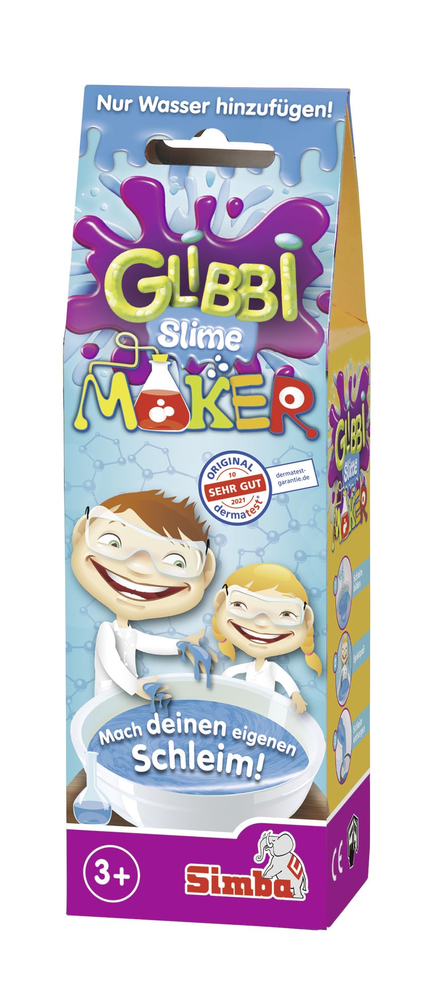 Simba Glibbi Color Change Slime – Pulver Wird Zu Blauem Schleim, Dann Violett, 150 G