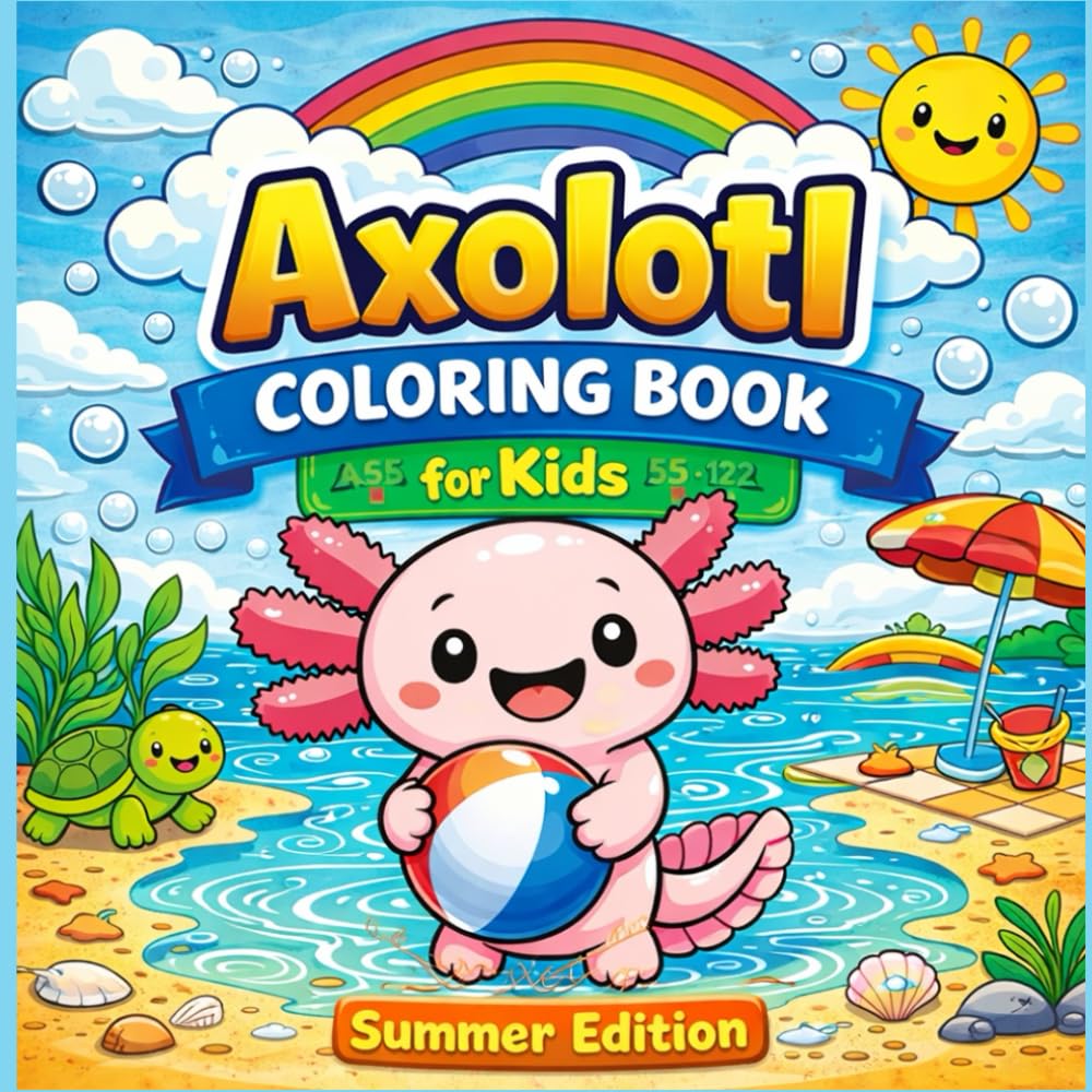 Axolotl Coloring Book for Kids: Summer Edition: Fun Summer Themed Coloring Pages Featuring Cute Axolotls, Beach Scenes, Outdoor Adventures & Relaxing ... Big adventures, Endless creativity.)