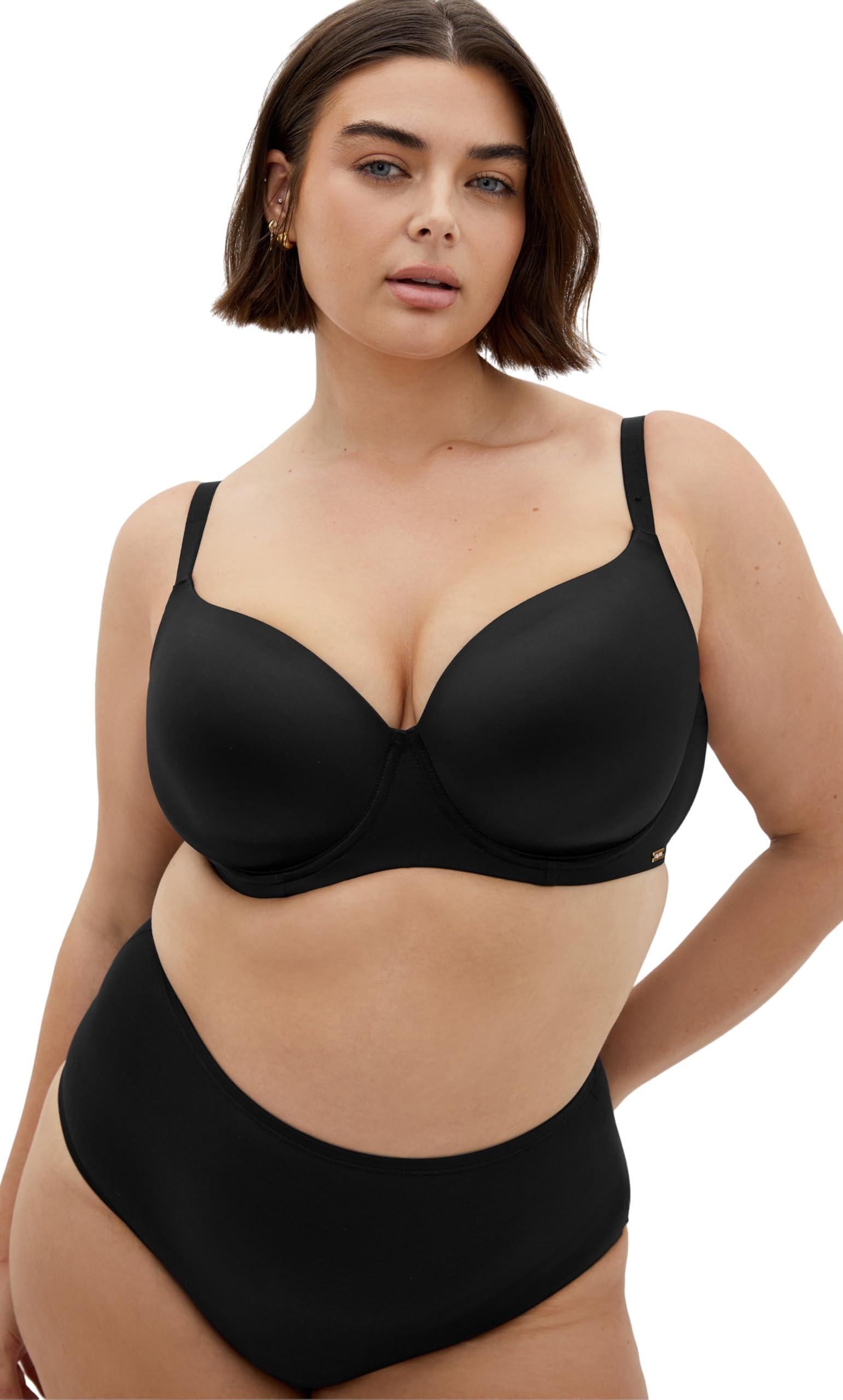 City Chic Women's Black Plus Size Bra - Smooth & Chic T-Shirt, 44B