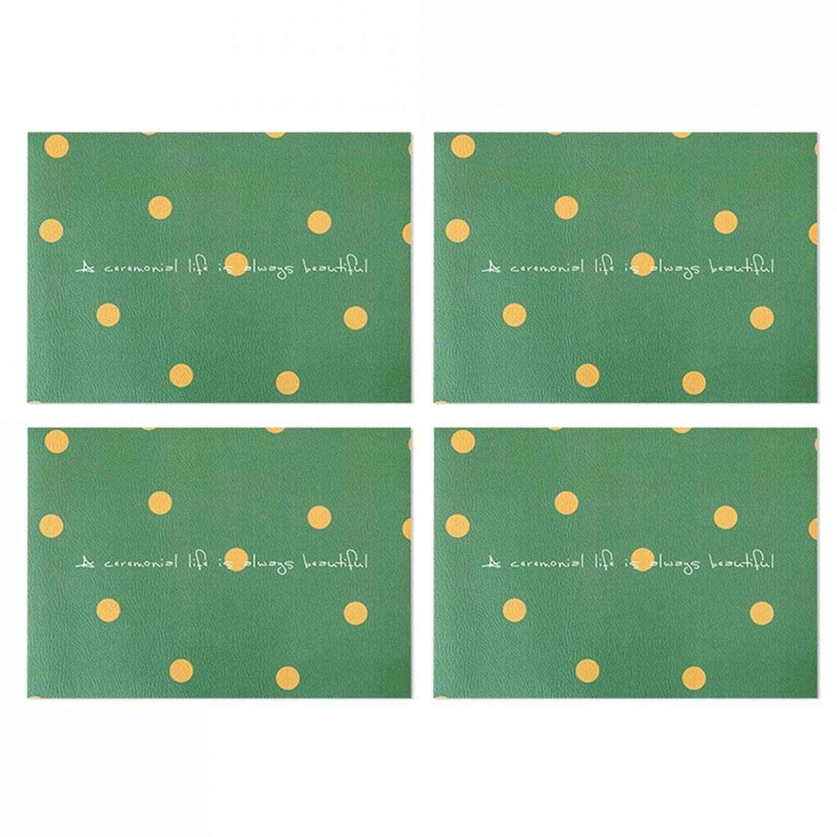 Set de table rectangulaire lot de 4 tapis lavables 35x25 cm