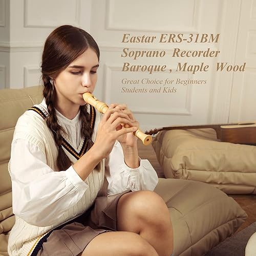 Miniatura 9 de Eastar Soprano - Grabadora para principiantes alemana con tecla C de arce, grabador descante para niños y adultos, grabadora de 3 piezas con estuche