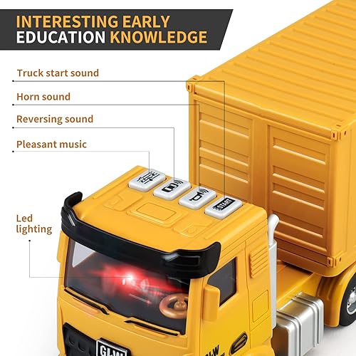 Miniatura 3 de Juguetes de construcción para niños, juego de juguetes de camión de construcción con grúa, excavadora, carretilla elevadora, excavadora, bulldozer,