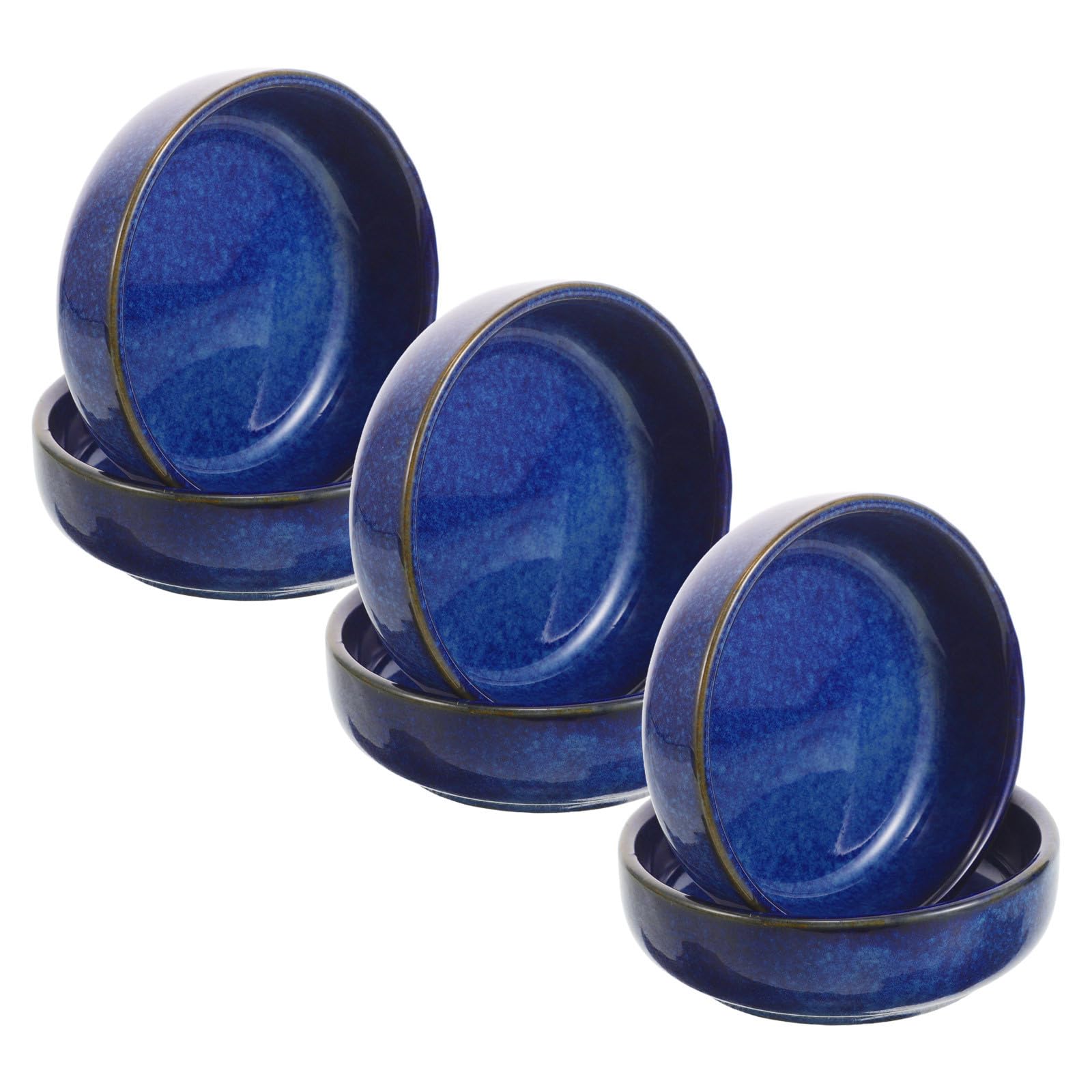 Bols en céramique bleu vintage Hemobllo de 3,25 pouces pour apéritifs et barbecues