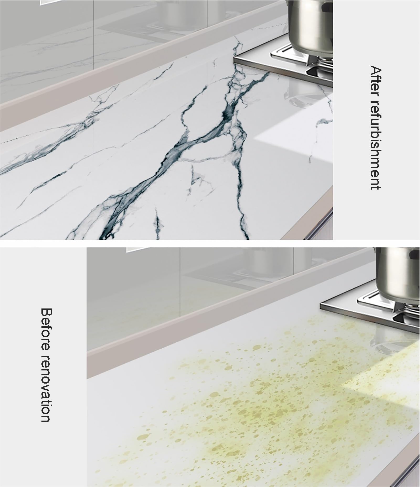 Papel pintado de cocina autoadhesivo para encimeras, impermeable, vinilo para muebles de cocina (color: #10, tamaño: 0,6 x 5 m)