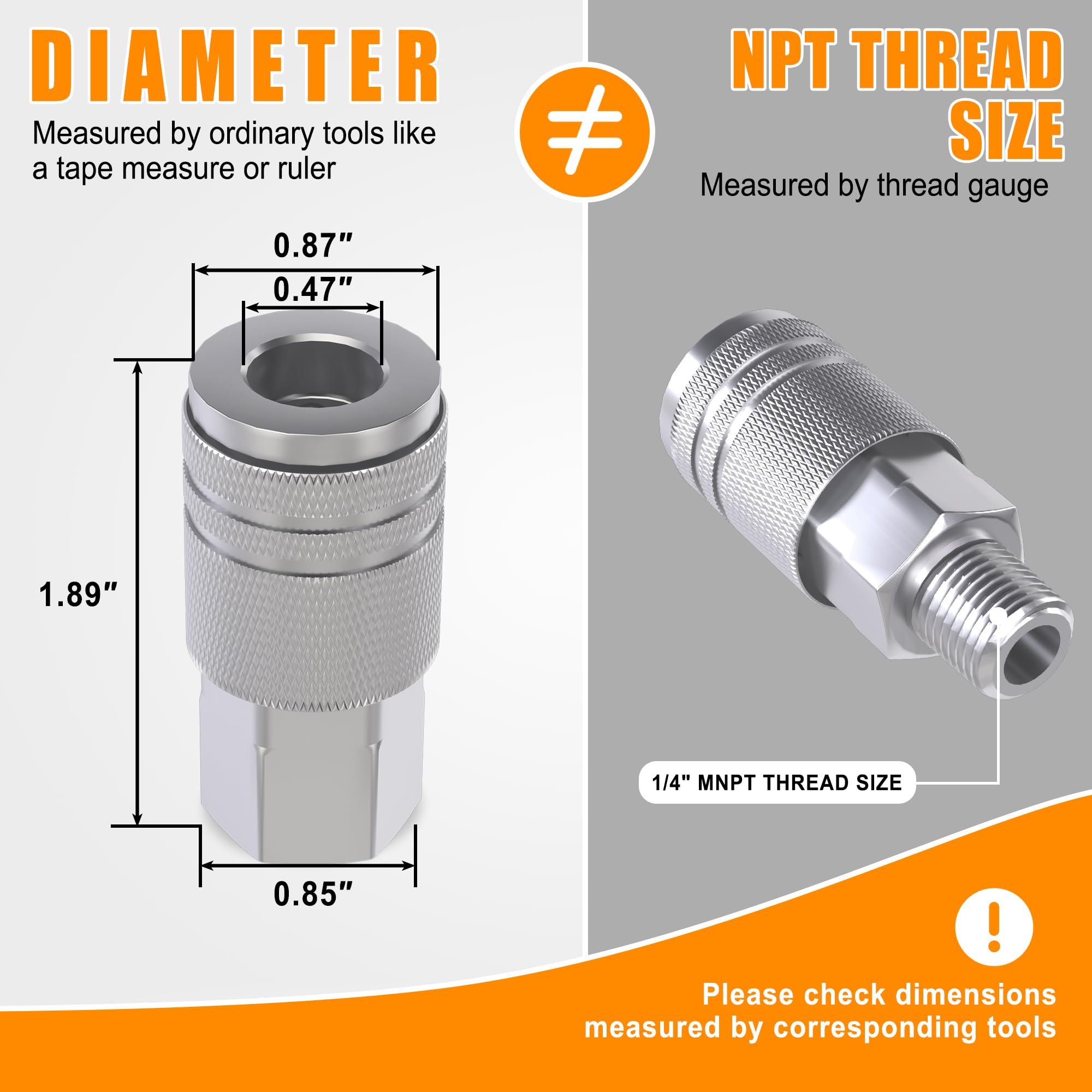 Ailbiuko 28-Piece 1/4" NPT Air Coupler & Plug Kit - Quick Connect Fittings For Air Compressors & Tools