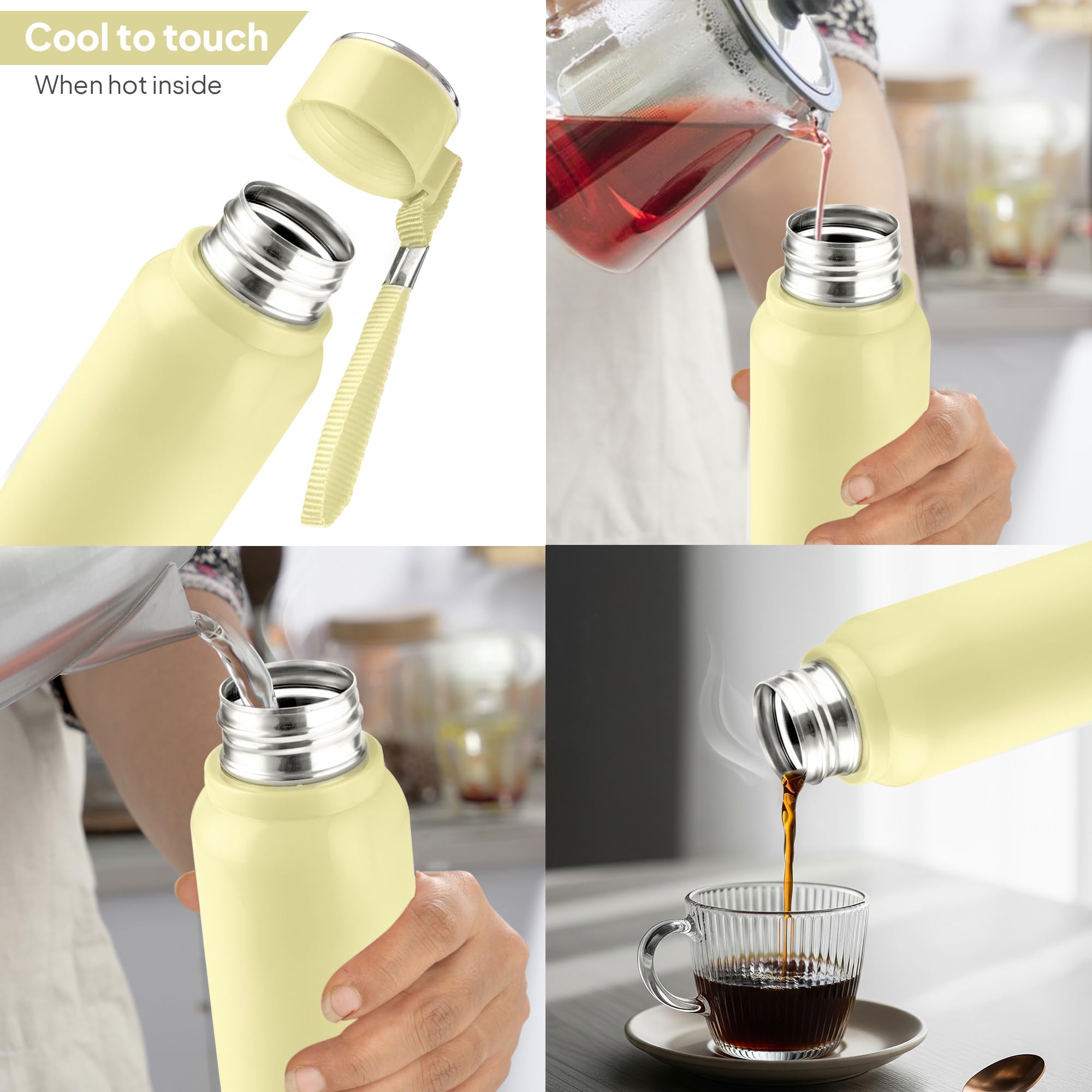 Cello Puro Steel-X Benz 900 PU Insulated Water Bottle 900 ml, Green | BPA Free, Leakproof, ISI Certified |Hot & Cold Bottle for Gym, Office, College, Travel, Camping, Indoor & Outdoor Sports & Yoga 3