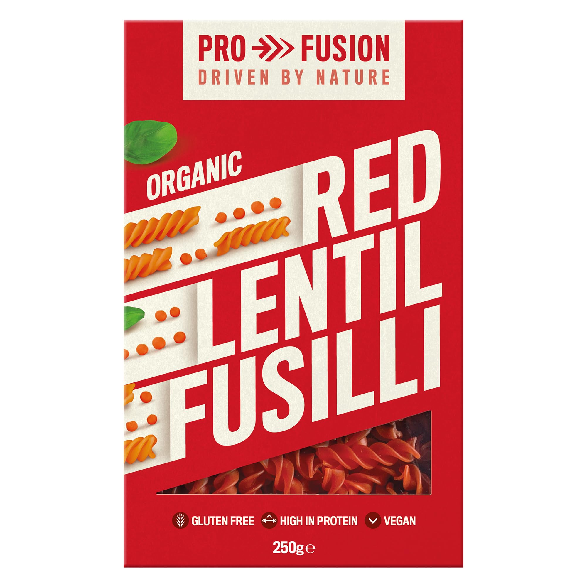 Profusion Organic Red Lentil Fusilli, 250g - Grain-Free, High Protein & Vegan-Friendly