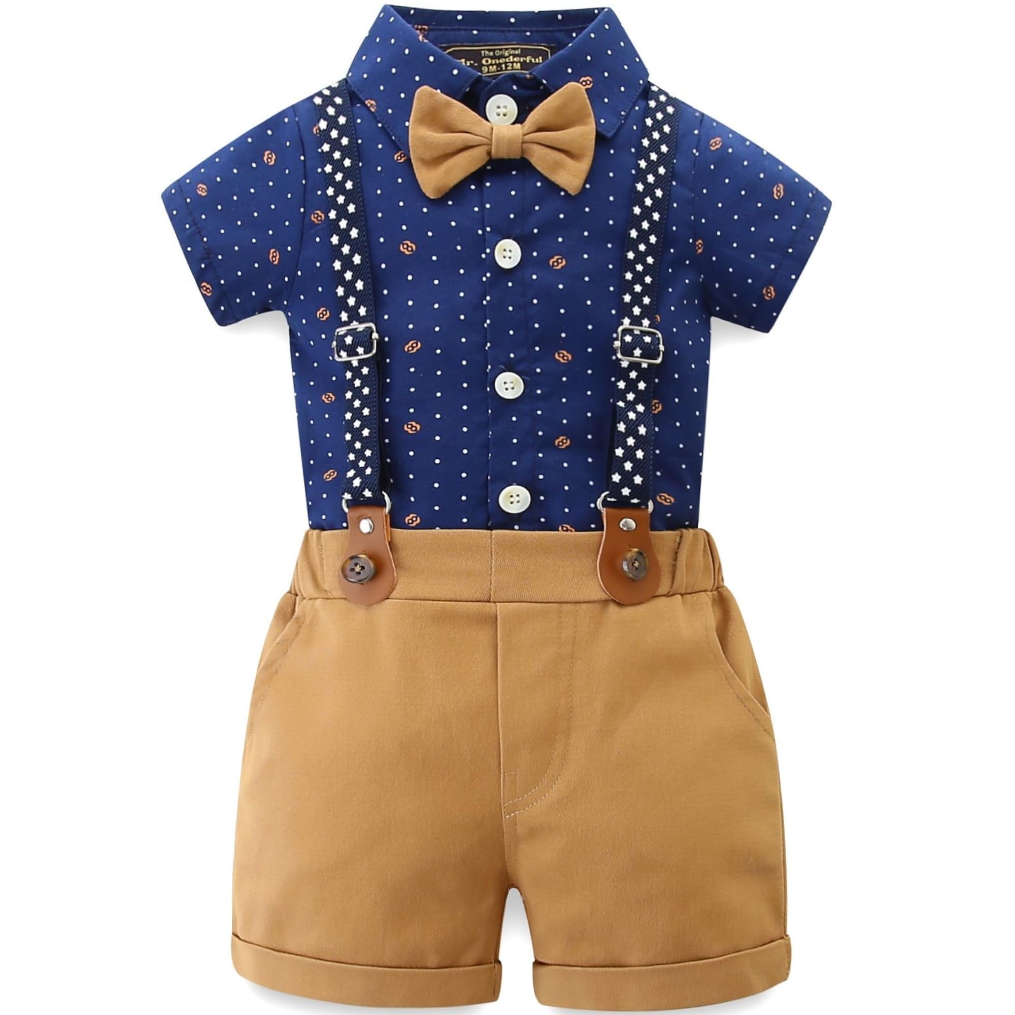 MR. ONEDERFUL Baby Boy Outfit for Special Occasion, Wedding, Birthday Parties, Gentleman Dress (Royal Blue+Shorts, 9-12 Month)