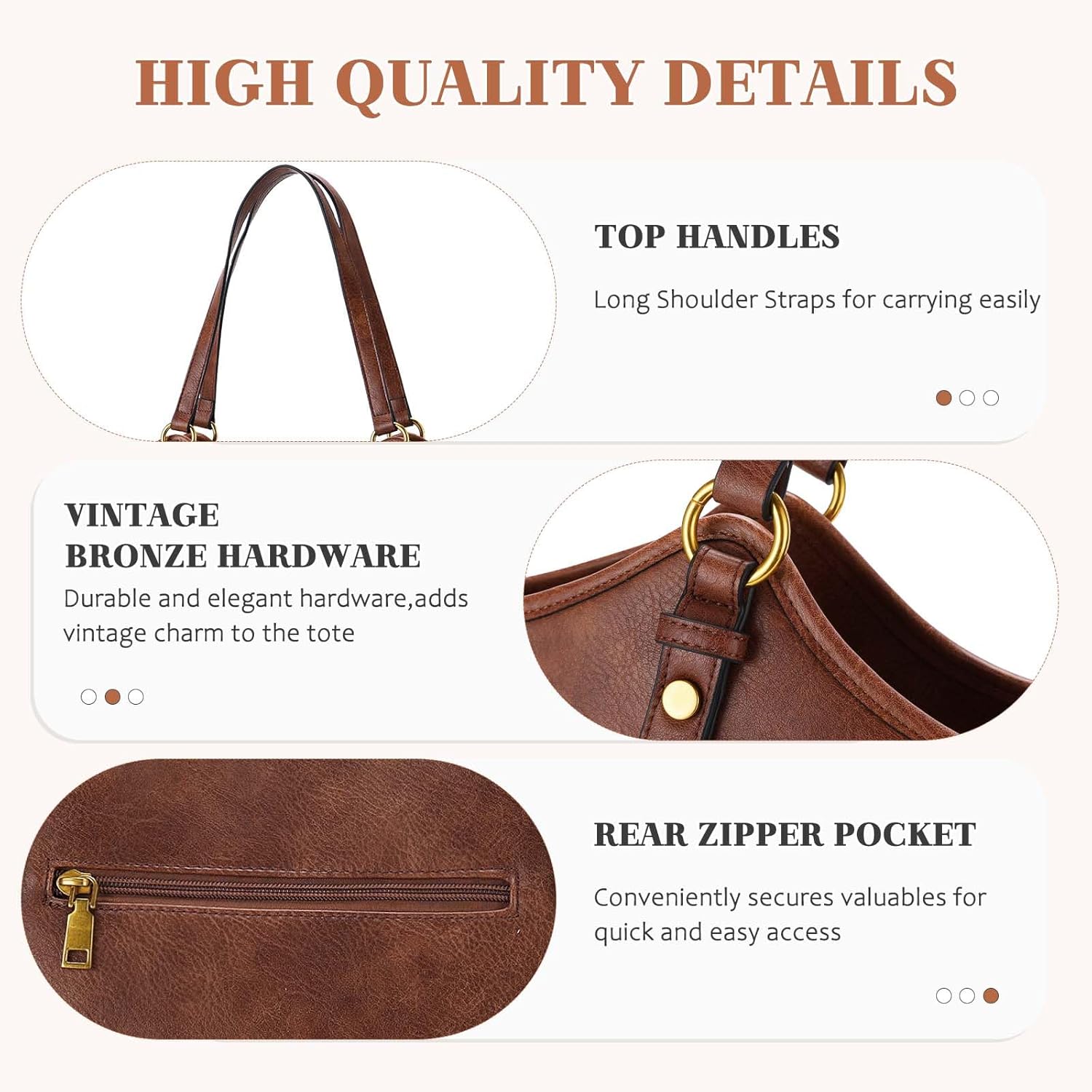 VASCHY Tote Bag Purse for Women, Fashion Large Vegan Leather Top Handle Satchel Shoulder Bag Handbag with Zipper for Work | Purse, Fashion, Large, Vegan Leather, Top Handle, with Zipper, for Work