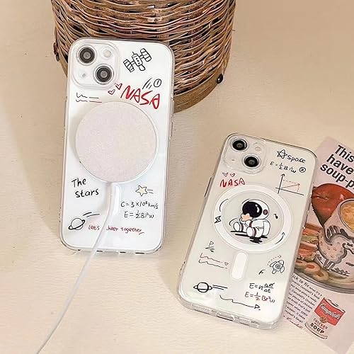 Miniatura 6 de Astronauts Moon - Funda para iPhone 13 con diseño MagSafe, funda magnética de carga inalámbrica transparente de TPU transparente para iPhone 13 de