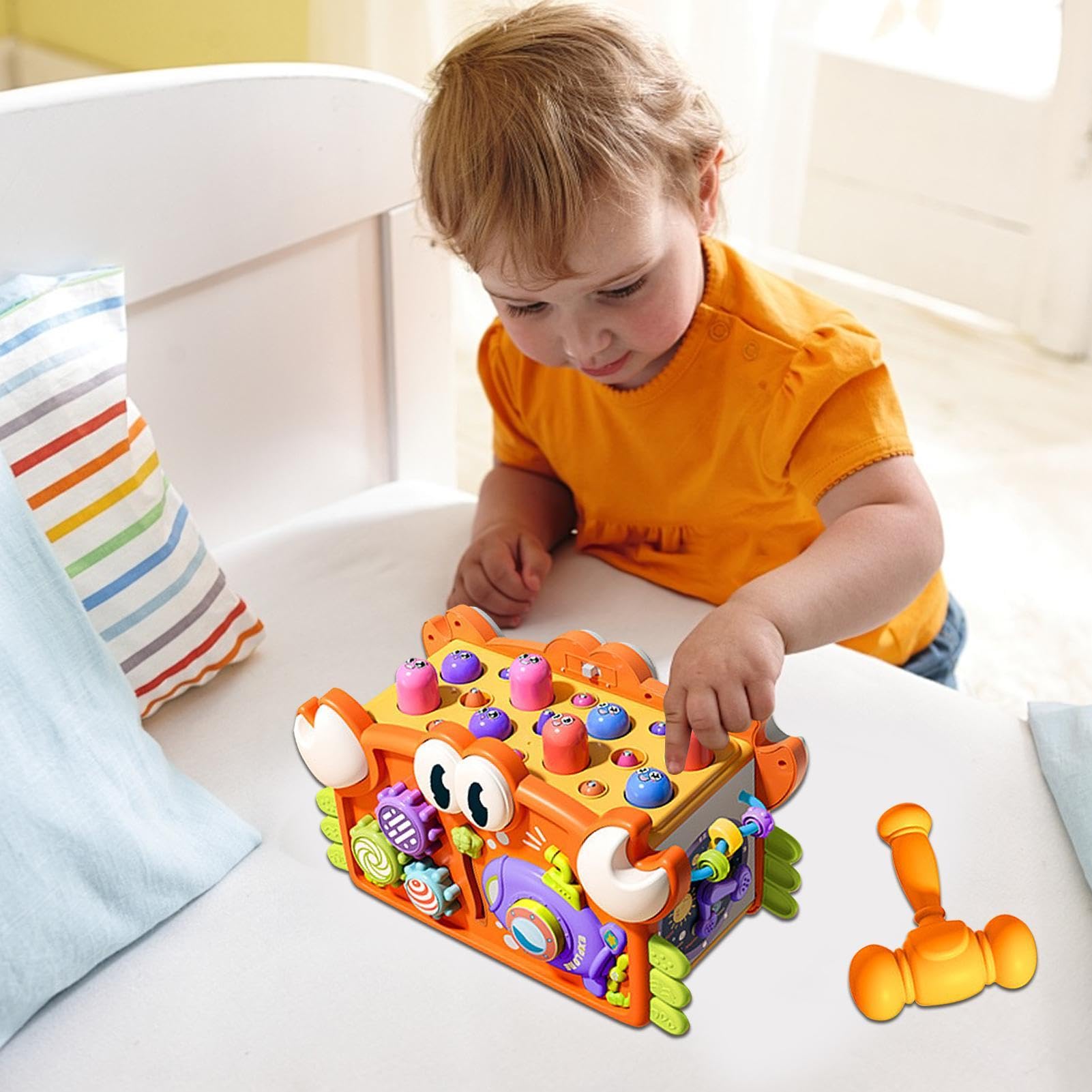 Cubo di apprendimento delle attività, cubo di attività Giocattolo per | Provazioni di sensoriale per bambini, giocattoli per lo sviluppo multiuso per bambini di età compresa t